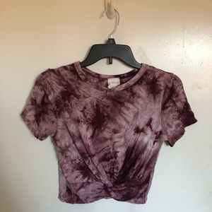 Tied knotted crop top